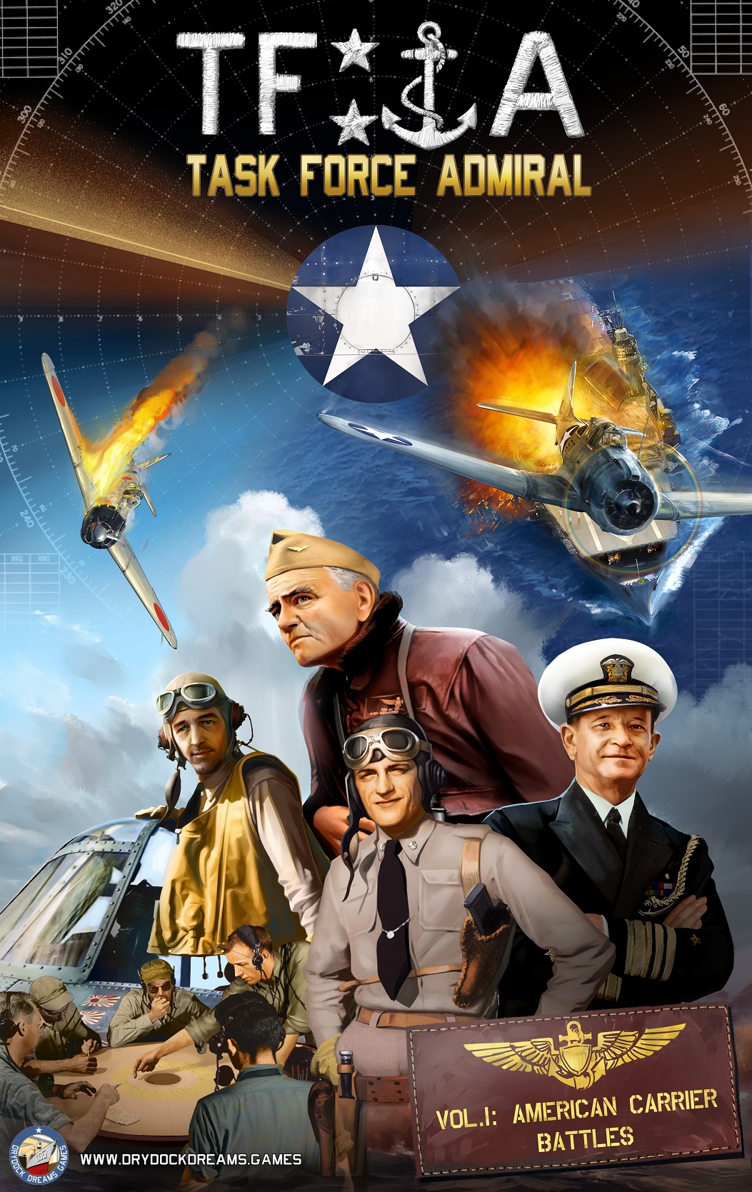 Cover Art for Task Force Admiral Vol.1 : American Carrier Battles By Drydock Dreams Games